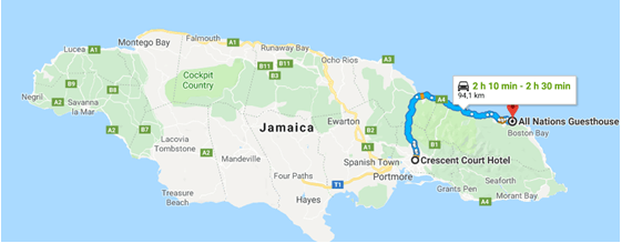 De Kingston para Port Antonio
