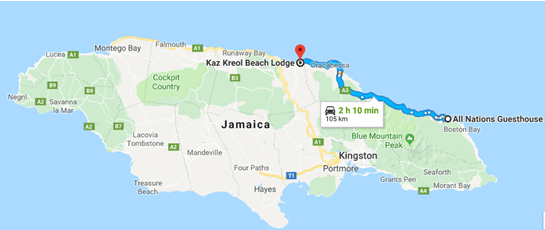 De Port Antonio para Ocho Rios