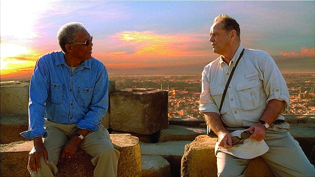 JACK NICHOLSON stars as Edward and MORGAN FREEMAN stars as Carter in Warner Bros. Pictures’ comedy drama “The Bucket List.” 
PHOTOGRAPHS TO BE USED SOLELY FOR ADVERTISING, PROMOTION, PUBLICITY OR REVIEWS OF THIS SPECIFIC MOTION PICTURE AND TO REMAIN THE PROPERTY OF THE STUDIO. NOT FOR SALE OR REDISTRIBUTION.